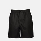 Imagen de Pantalón Corto Negro de Ami PARIS para Hombres - Temporada Primavera-Verano 2025 - Vista Frontal