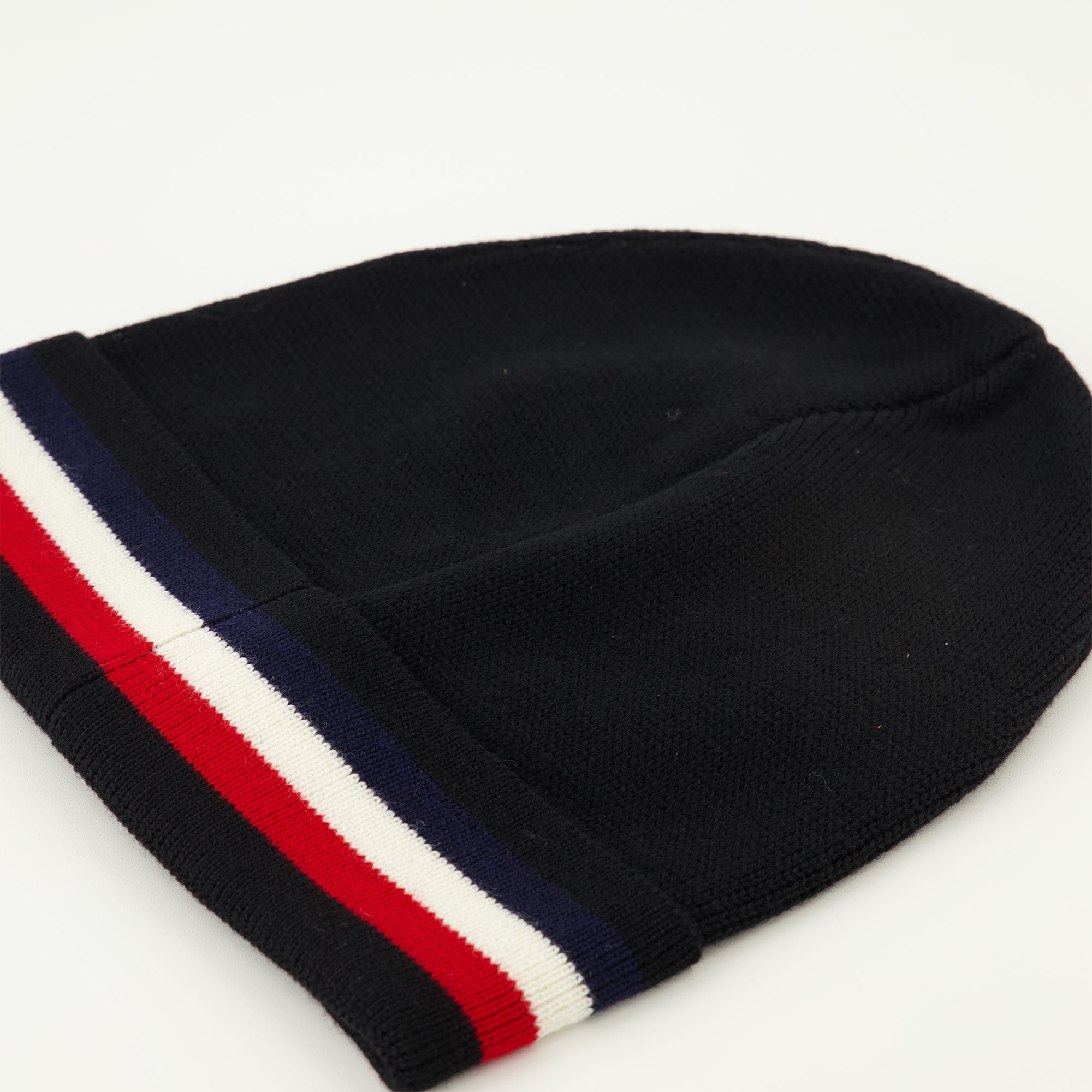 Moncler beanie, wool hat, tricolore accessories, Men's winterwear, premium headwear