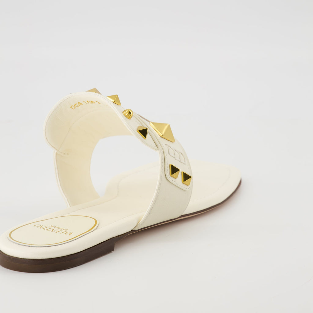 sandals, goat leather, open toe, summer footwear, brass details