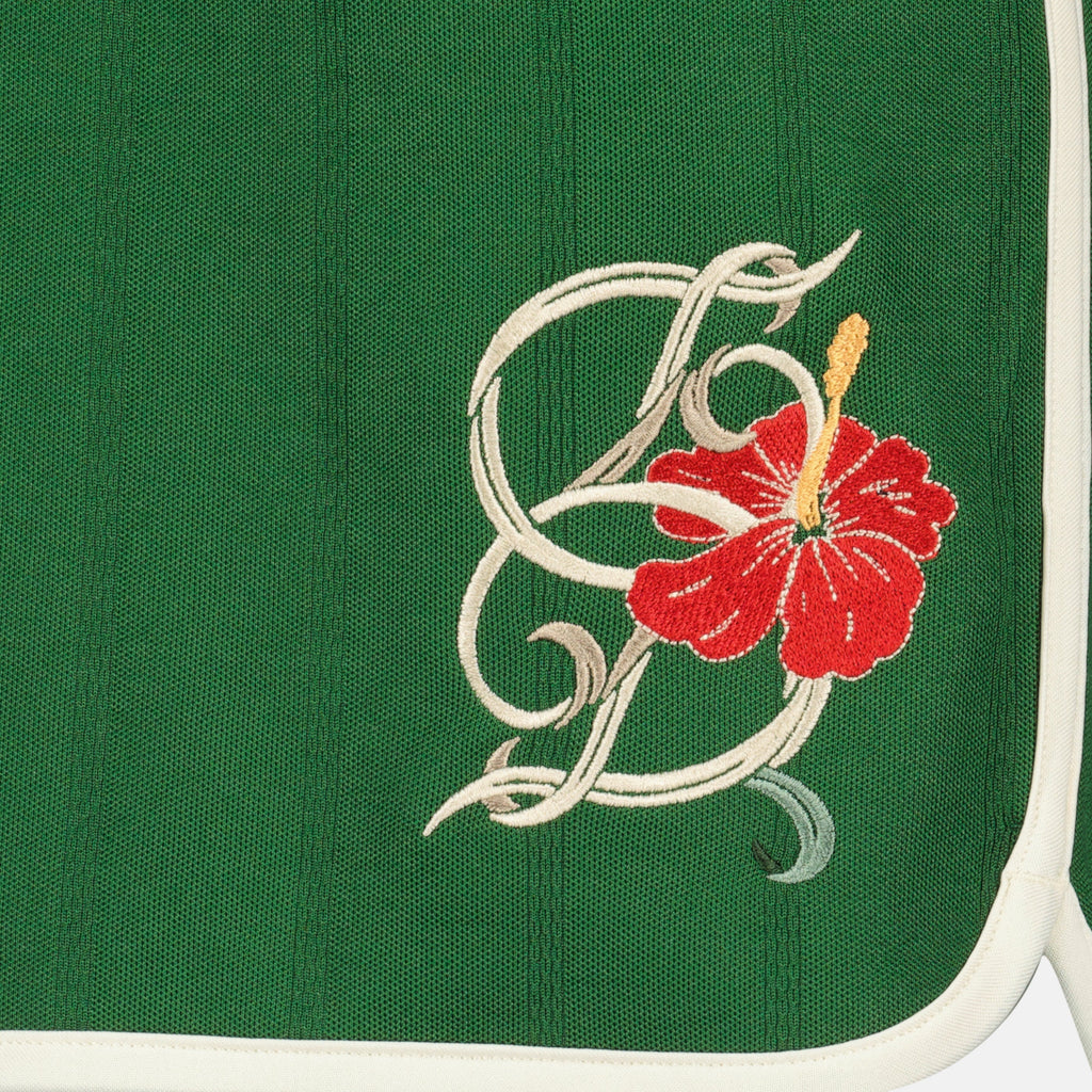 Pantalones cortos de algodón verde D-Hibiscus - Drôle de Monsieur
