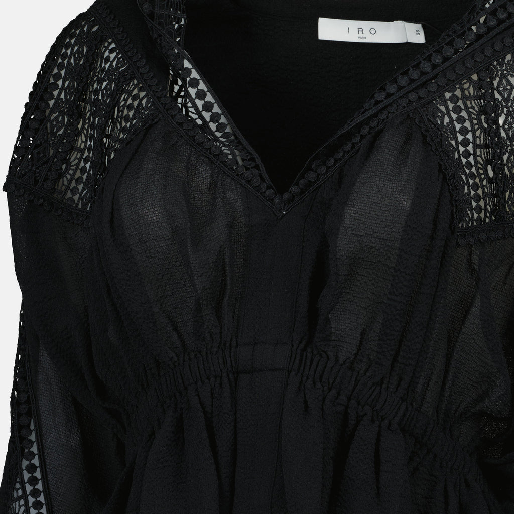 blouse Rixi, Iro blouse, puff sleeve blouse, V-neck blouse, embroidered blouse