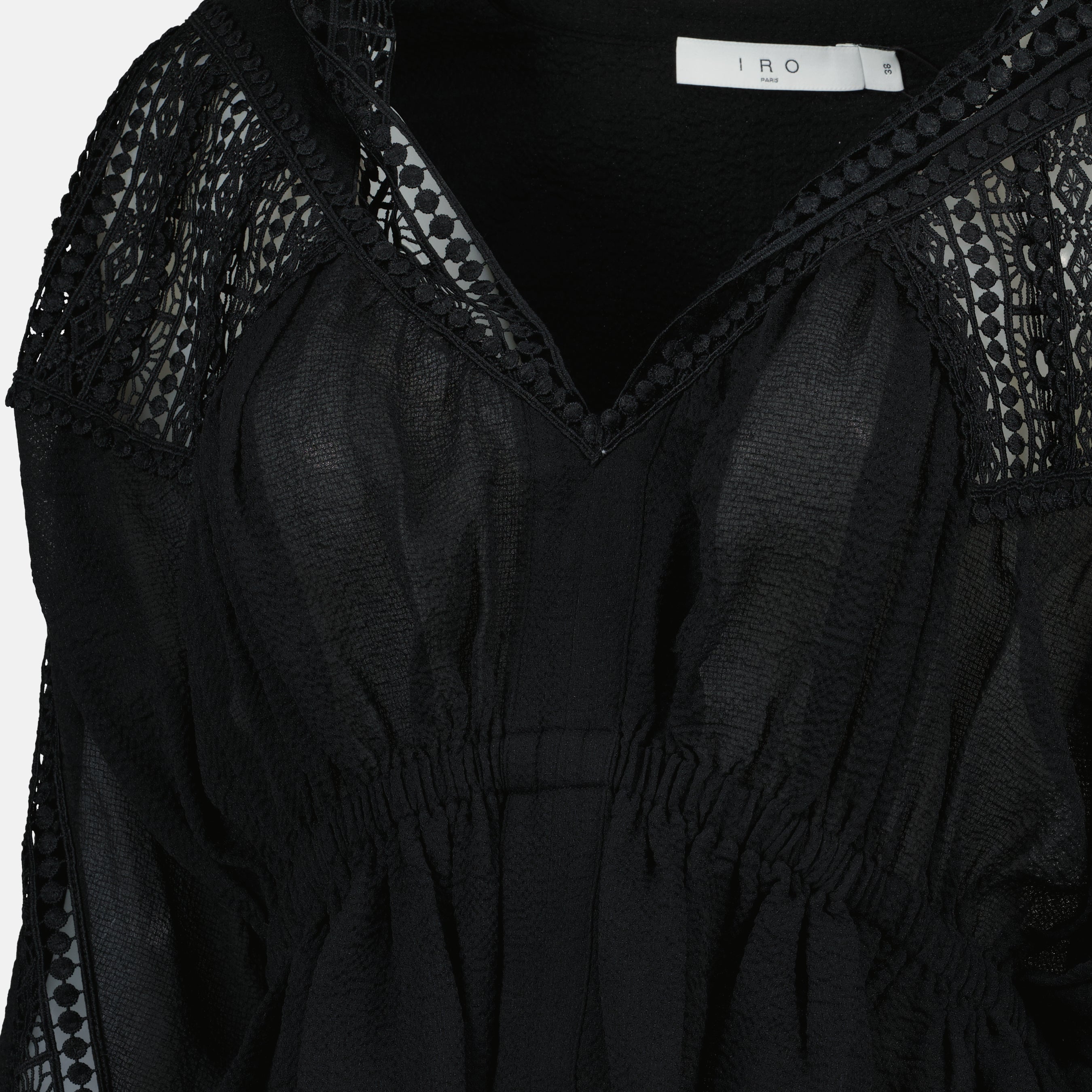 blouse Rixi, Iro blouse, puff sleeve blouse, V-neck blouse, embroidered blouse