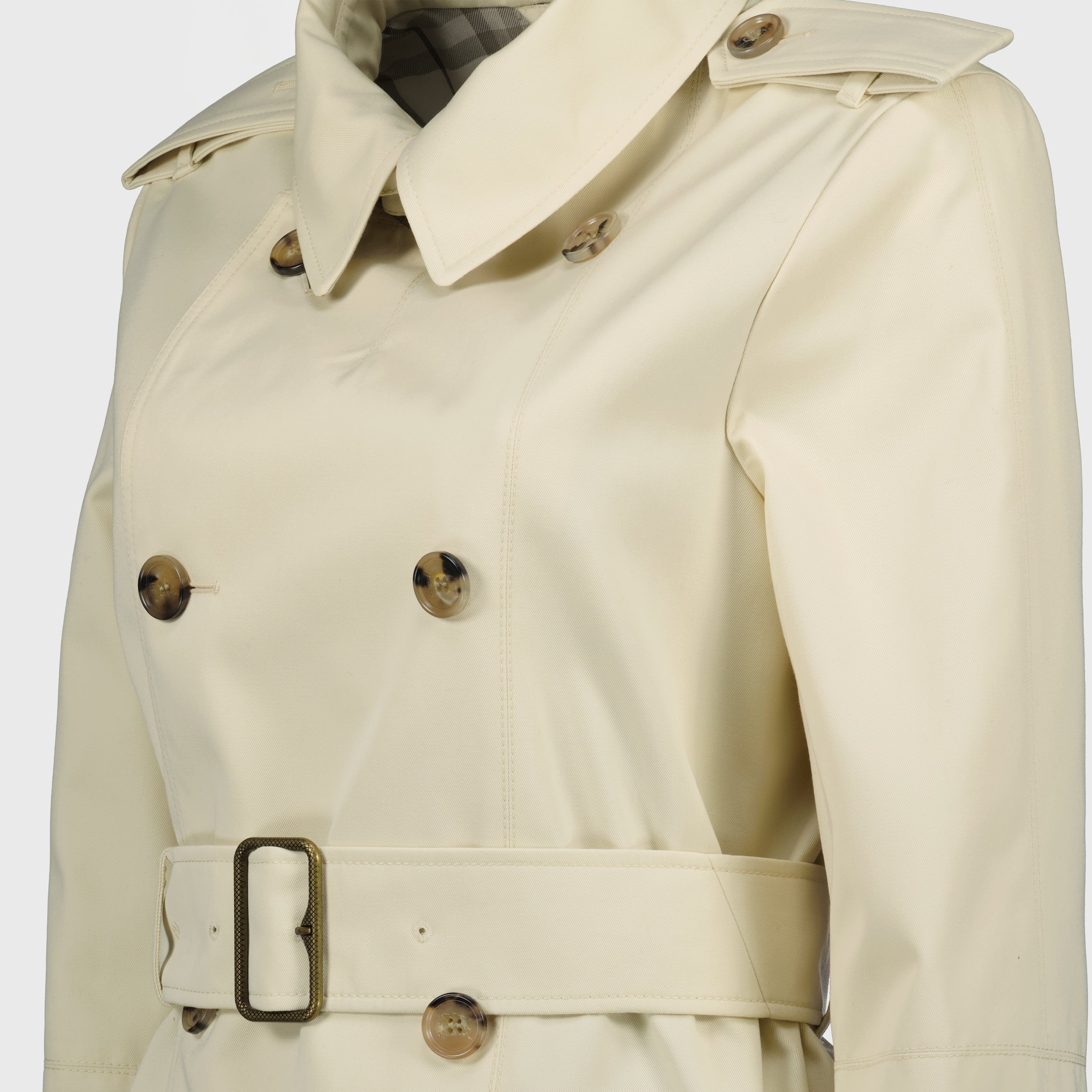 Abrigo Trench Corto Beige