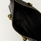 Image of Panthea Black Leather Bag by Valentino Garavani for Women - Season Autumn-Winter 2025 - Detail View 2
