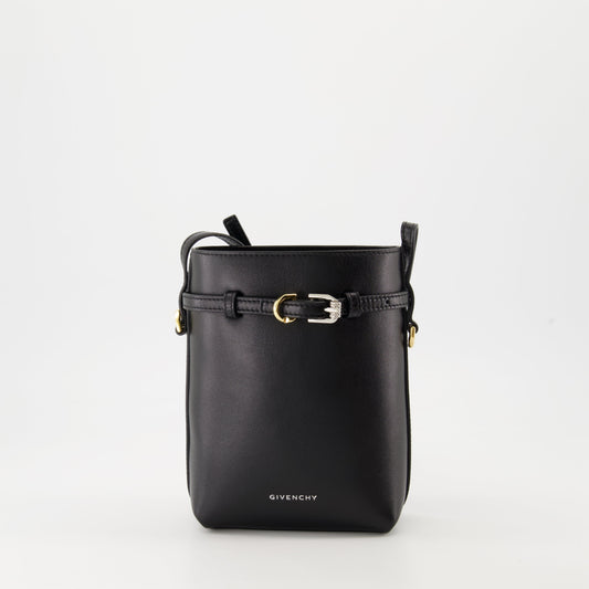 Givenchy, luxury bucket bag, calf leather, adjustable strap, black fashion accessory