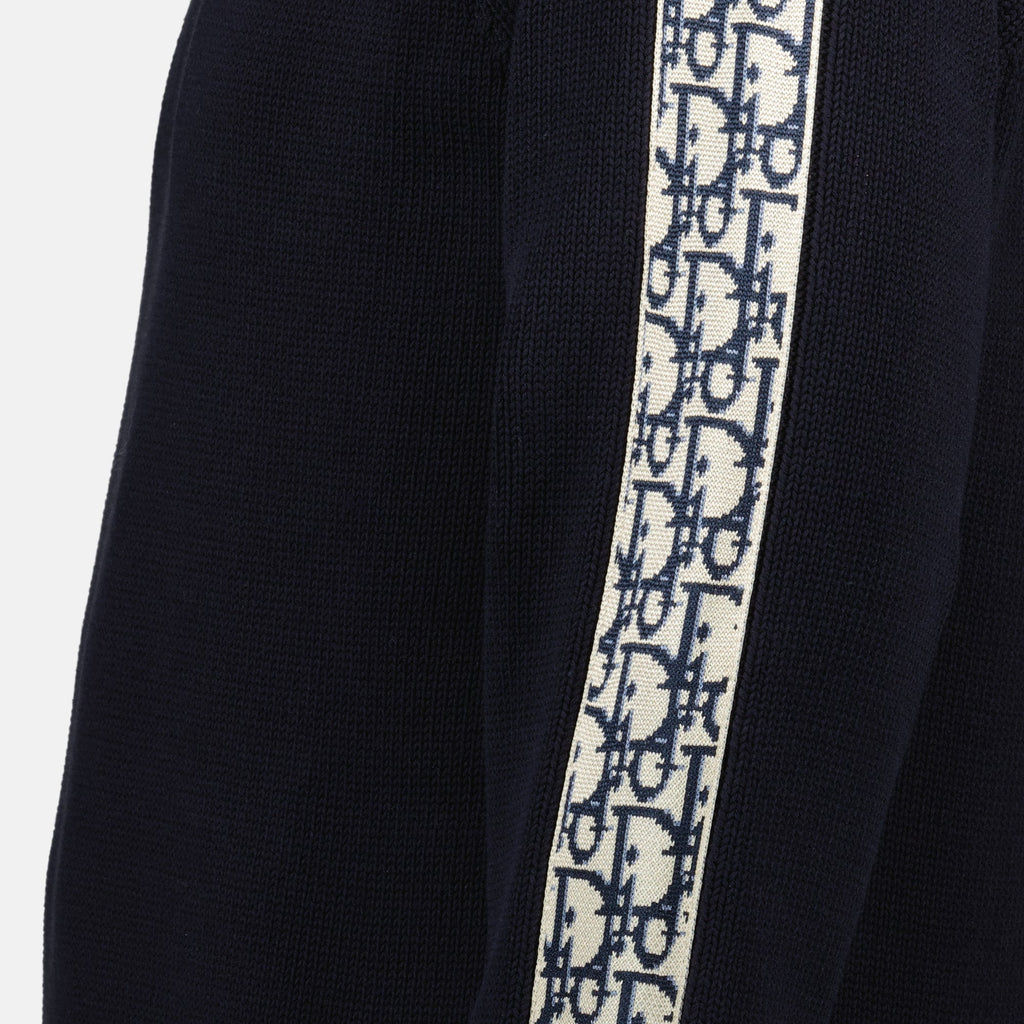Immagine del maglione Dior Oblique blu navy di Dior per uomini - Stagione Primavera-Estate 2026 - Vista dettagli 1
