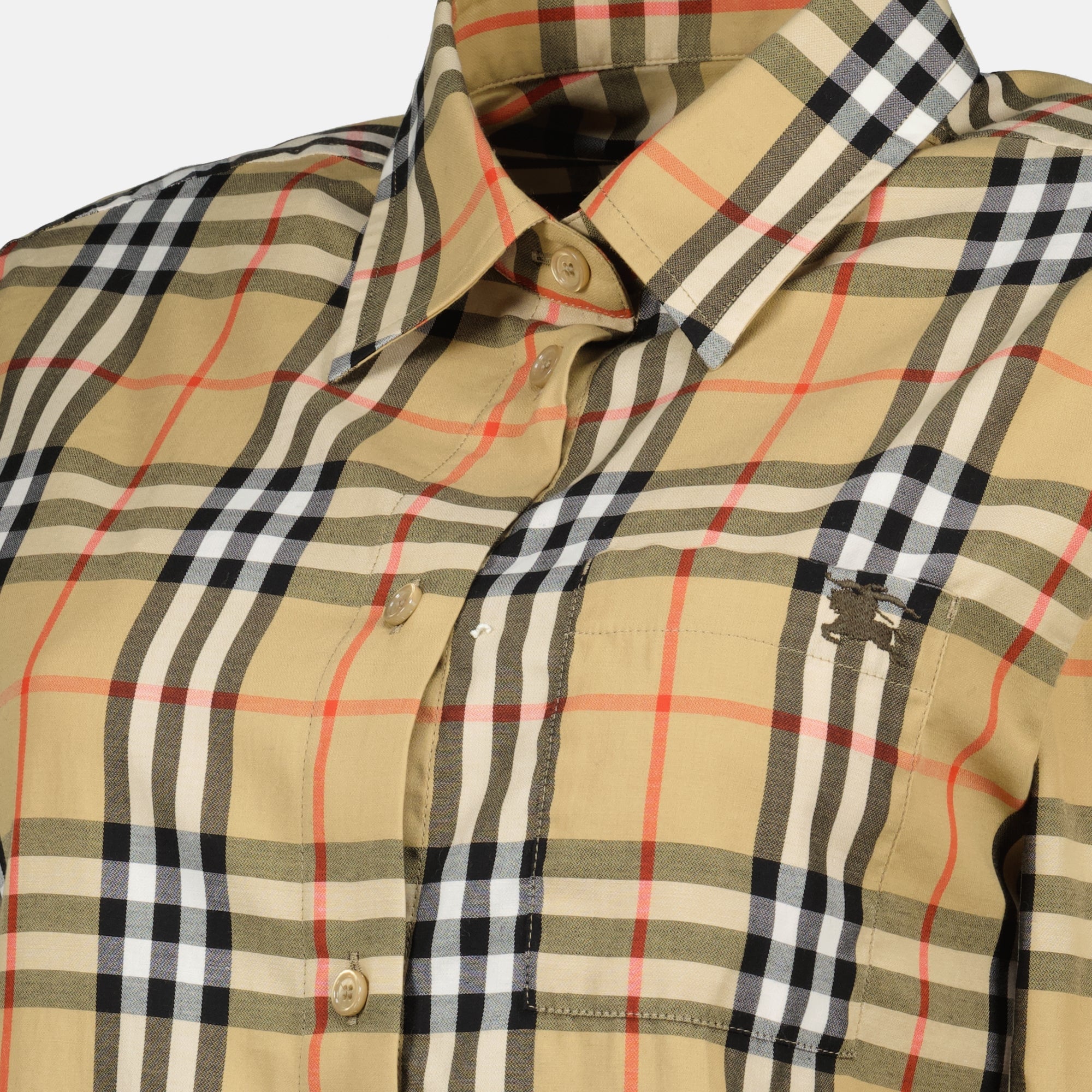Burberry Check Cotton Shirt Beige
