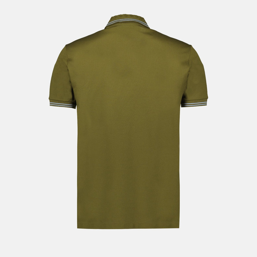 Versace polo shirt, khaki cotton polo, luxury men's polo, designer polo shirt, Autumn-Winter 2024 fashion