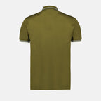 Versace polo shirt, khaki cotton polo, luxury men's polo, designer polo shirt, Autumn-Winter 2024 fashion