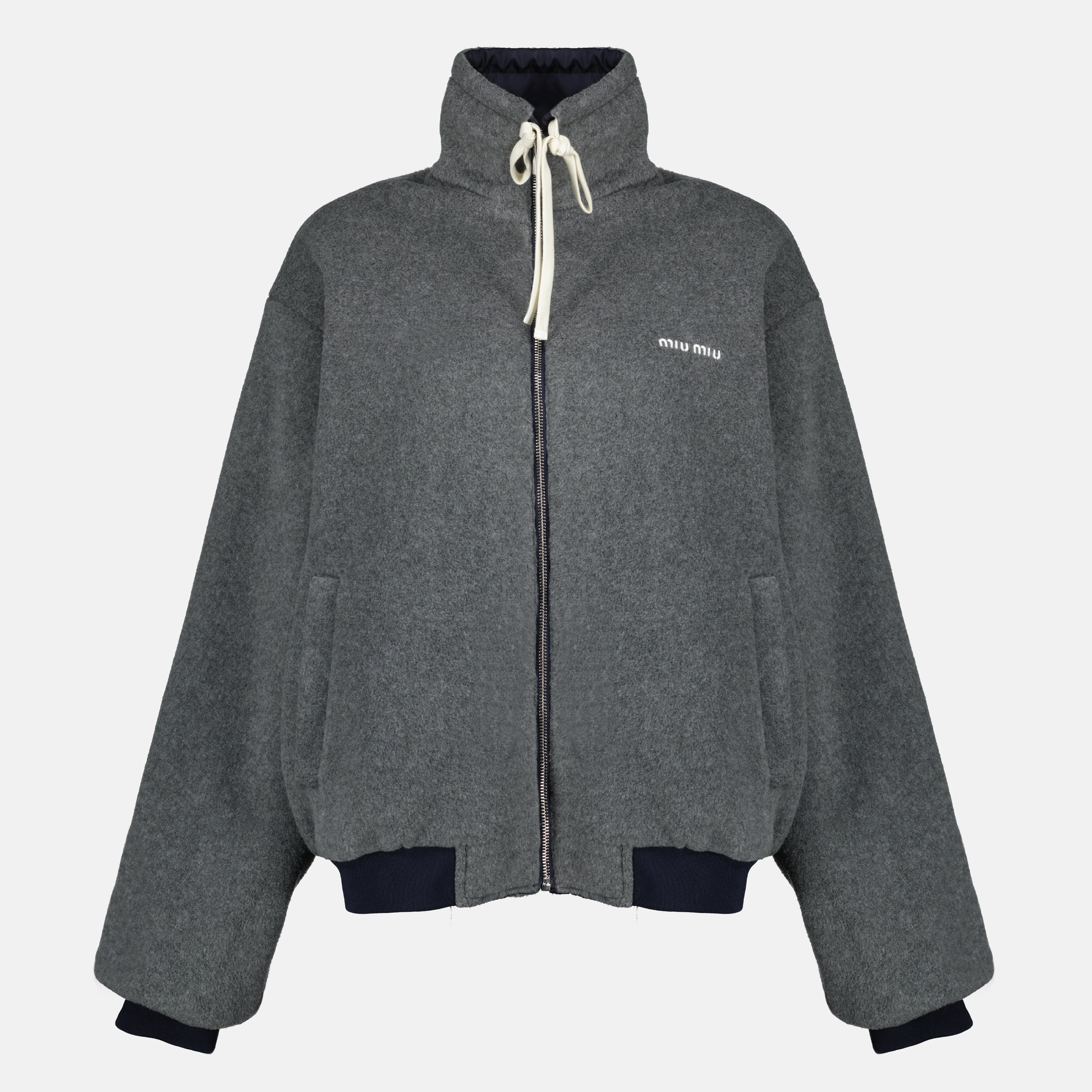 Reversible Blouson Blue and Grey - Miu Miu - Women | WE IN STYLE