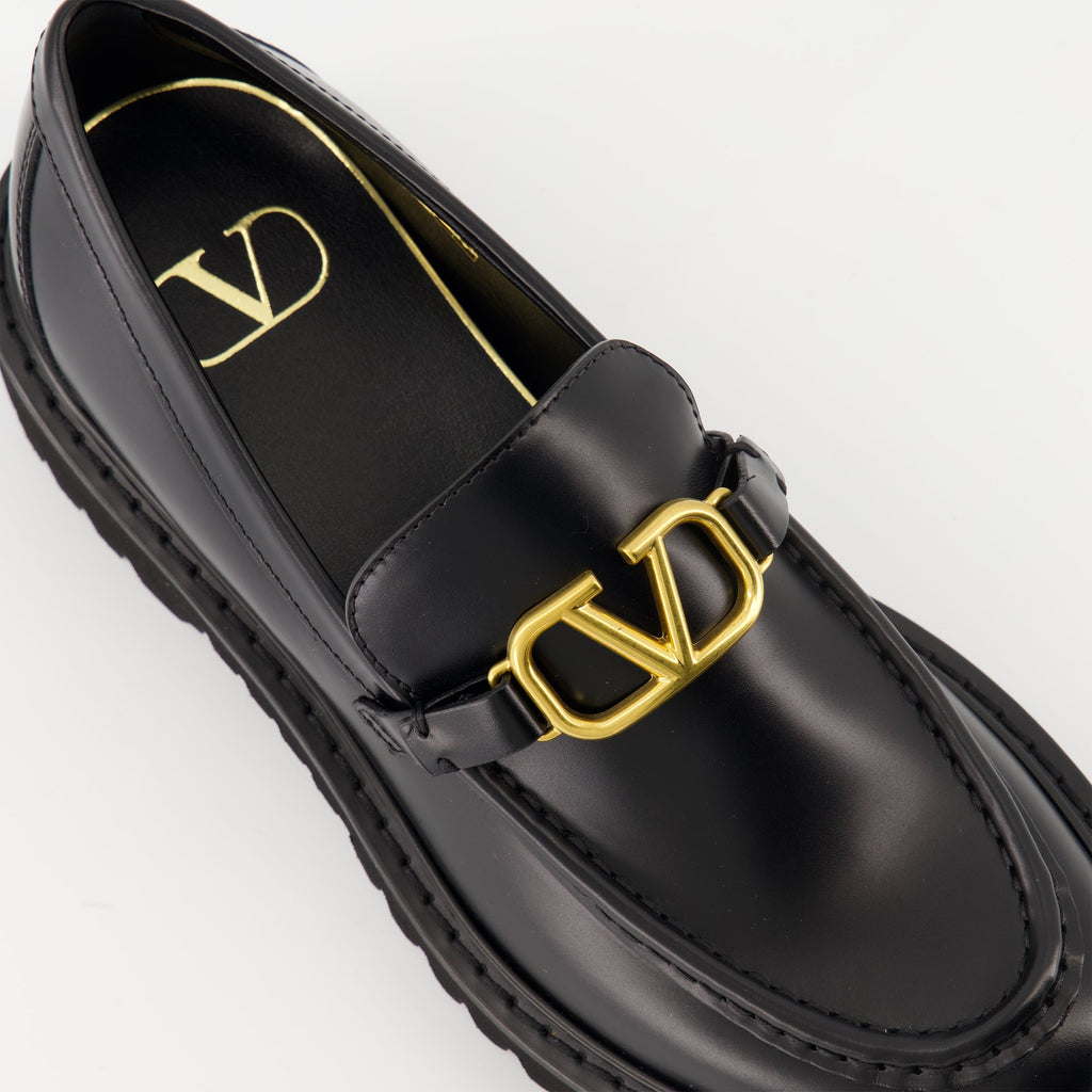 Vlogo Moccasins, Valentino footwear, glossy leather moccasins, signature design shoes, Autumn Winter 2025 collection
