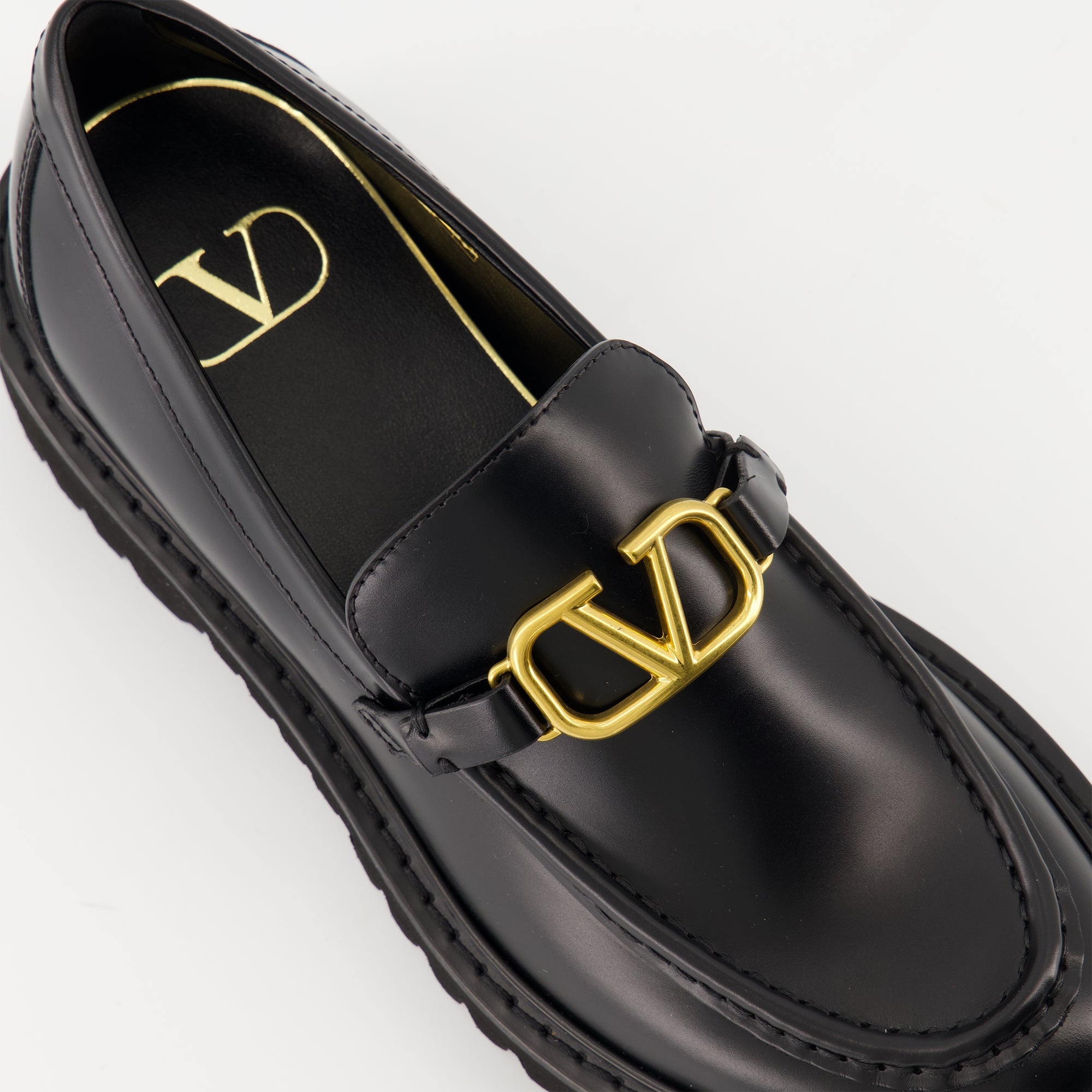 Vlogo Moccasins, Valentino footwear, glossy leather moccasins, signature design shoes, Autumn Winter 2025 collection