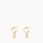 Ami de coeur earrings, gold earrings, Ami Paris accessories, brass earrings, luxury earrings