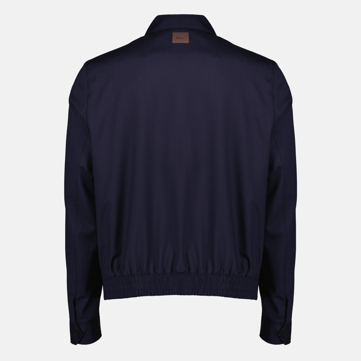 Giacca zip in lana navy