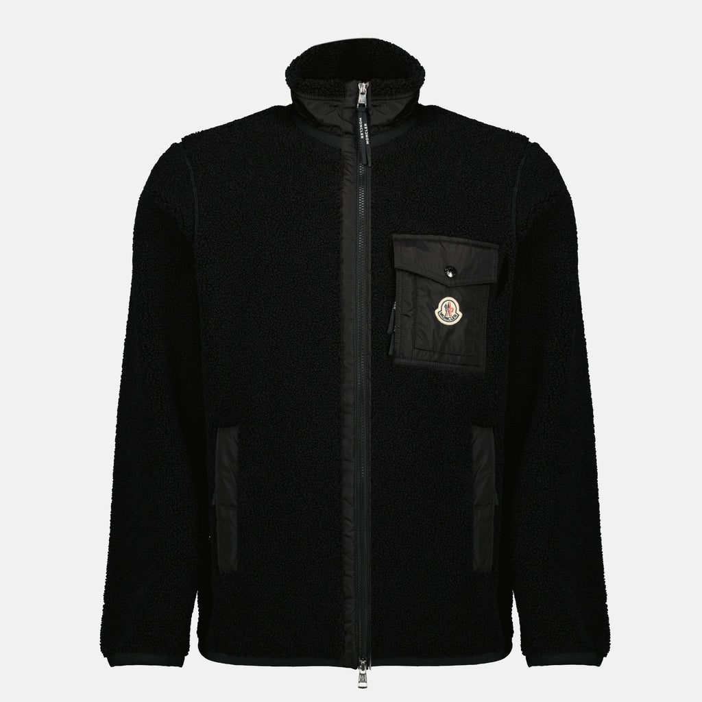 Moncler Teddy Jacket, black zip jacket, Fall-Winter 2025 collection, men's fashion, functional outerwear