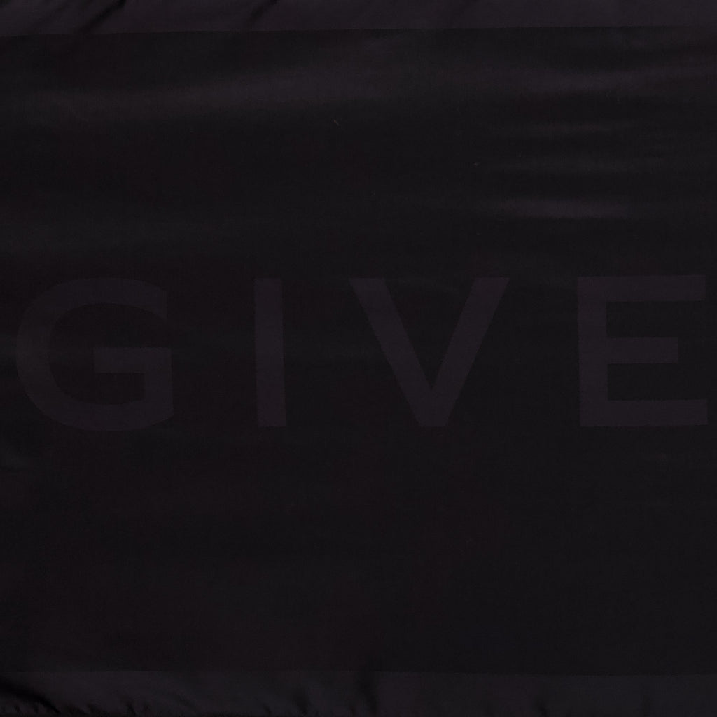 Givenchy scarf, silk wool accessory, fashion scarf, printed logo scarf, black wool scarf