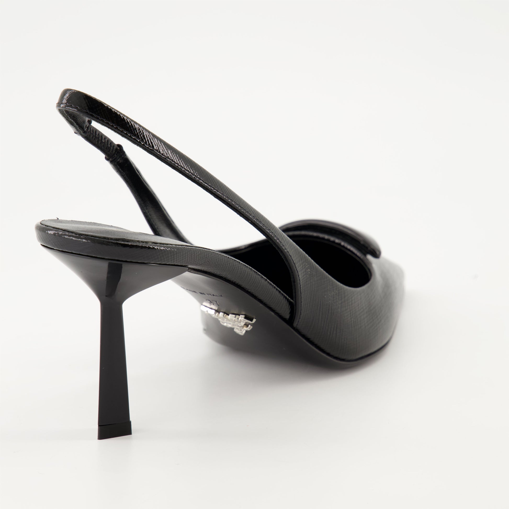 Prada, Saffiano leather heels, black pumps, Fall-Winter 2024, luxury women's shoes