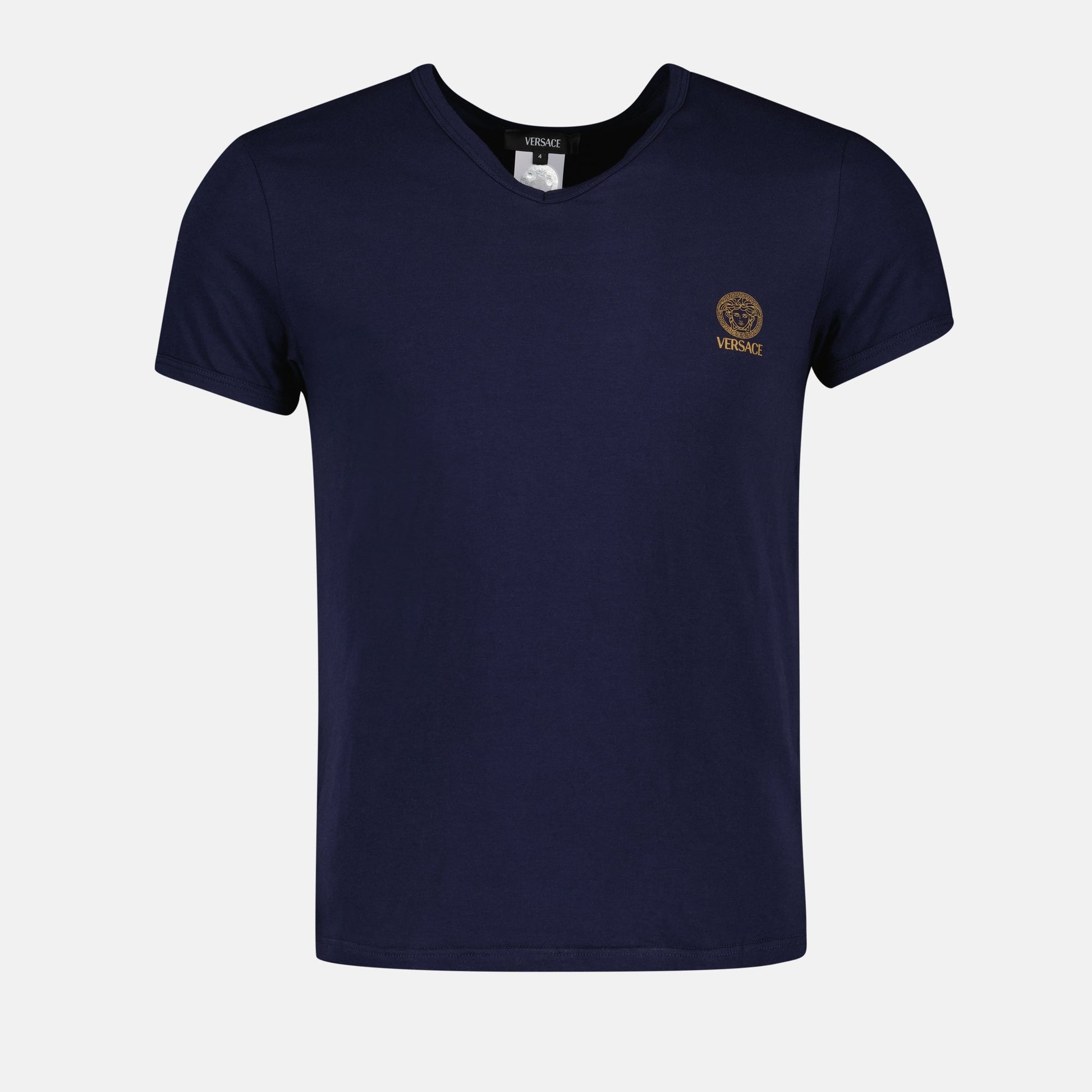 Versace T-shirt, Blue T-shirt, Medusa Greca, Designer T-shirts, Casual Fashion