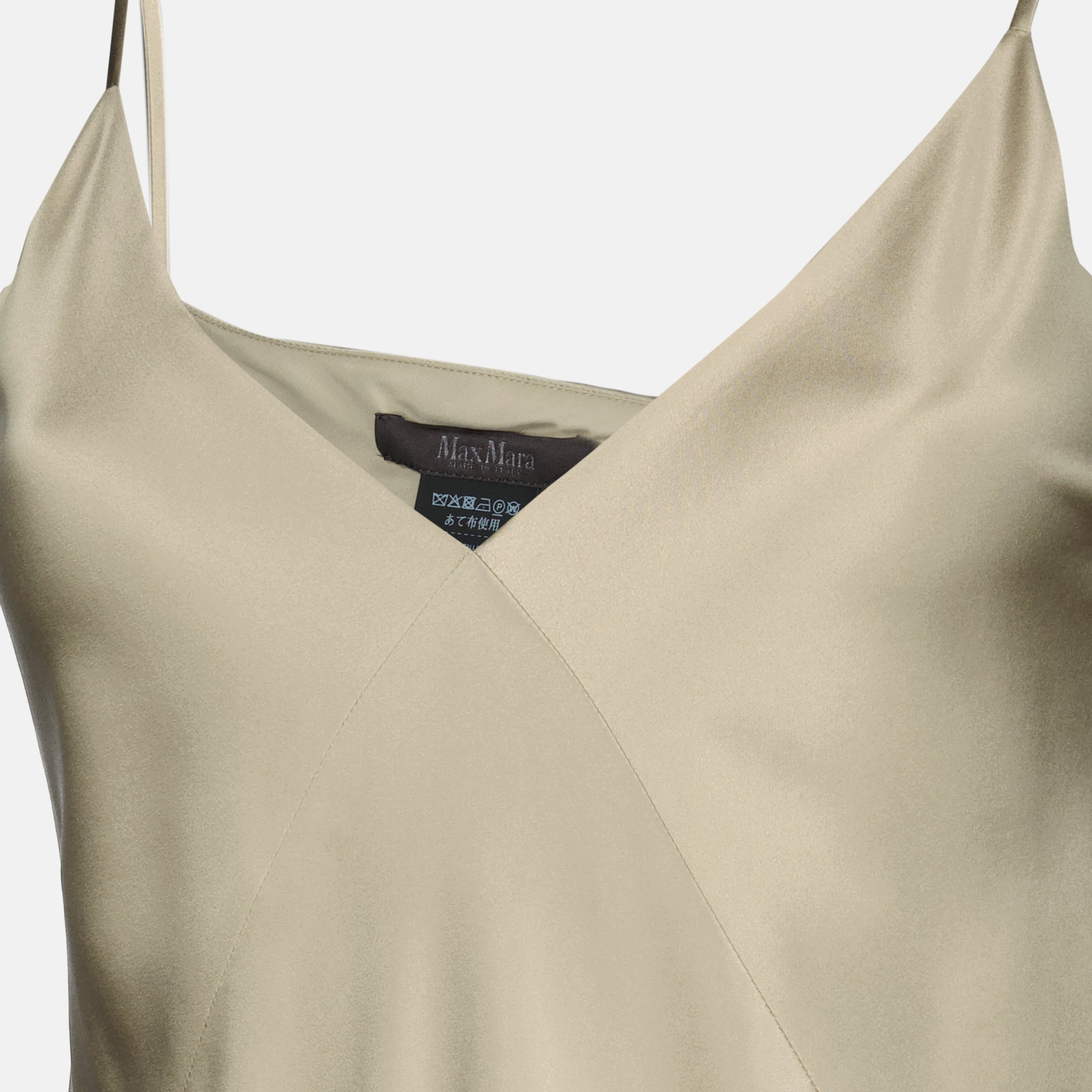Top de seda satin beige