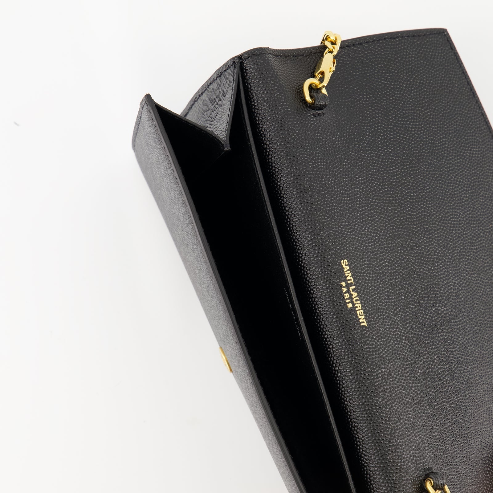 Uptown Chain Pouch, Saint Laurent accessories, leather pouch, designer clutch, elegant handbags