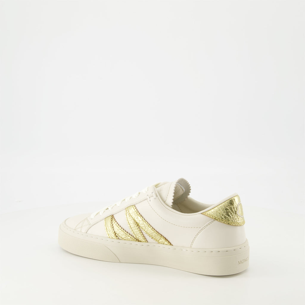 Monaco Leather Sneakers, Moncler footwear, White sneakers, Fashion sneakers, Stylish shoes