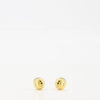 gold earrings, VLogo earrings, metal earrings, classic clasp earrings, signature style
