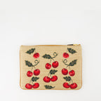 Valentino Garavani, Cherryfic pouch, raffia accessory, elegant design, practical pouch