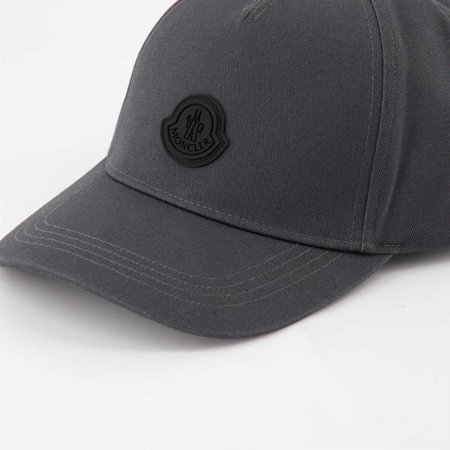 Grey Logo Cap, Moncler, Luxury Accessories, Autumn-Winter 2024, Cotton Cap