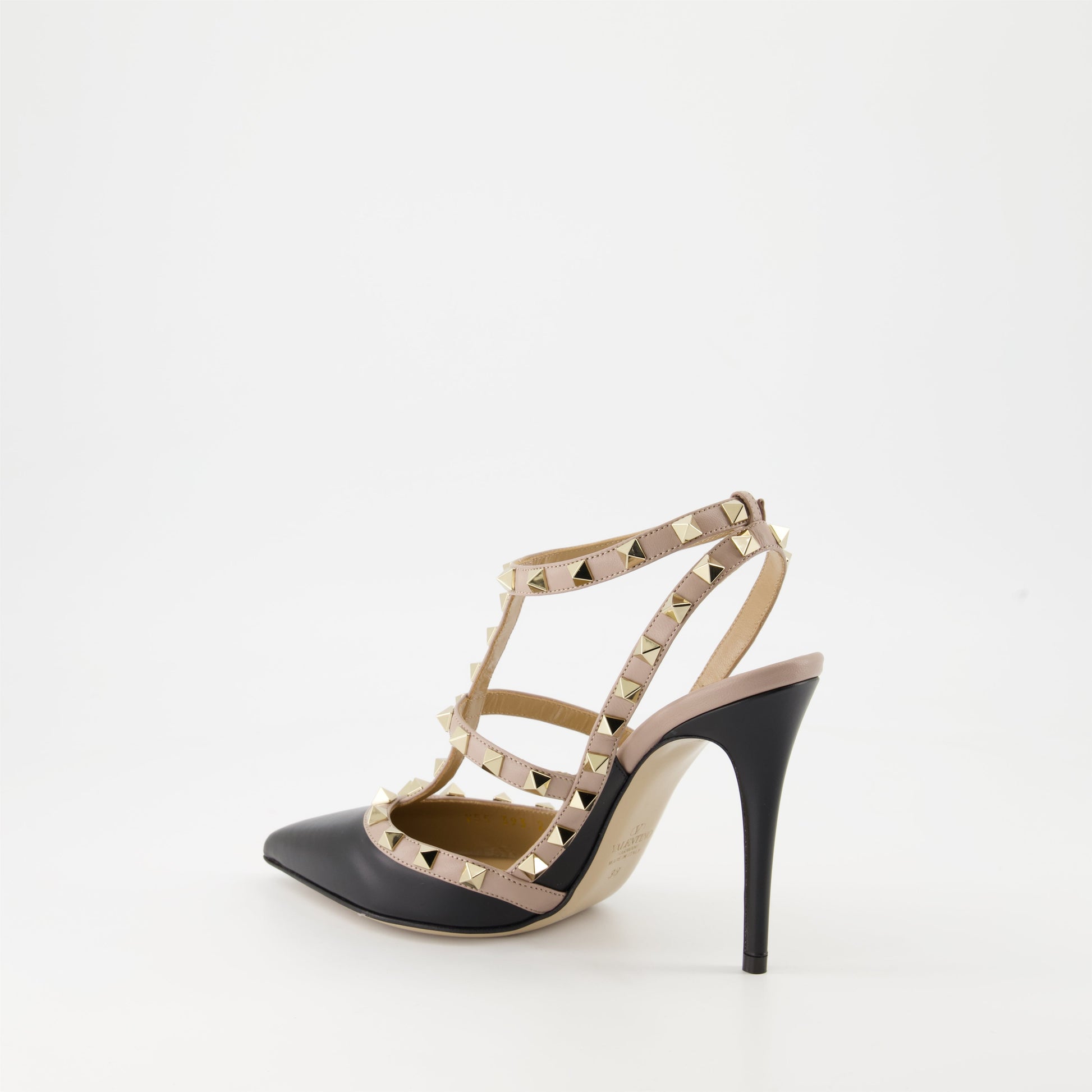 Valentino Garavani, Rockstud pumps, black leather heels, luxury footwear, designer shoes