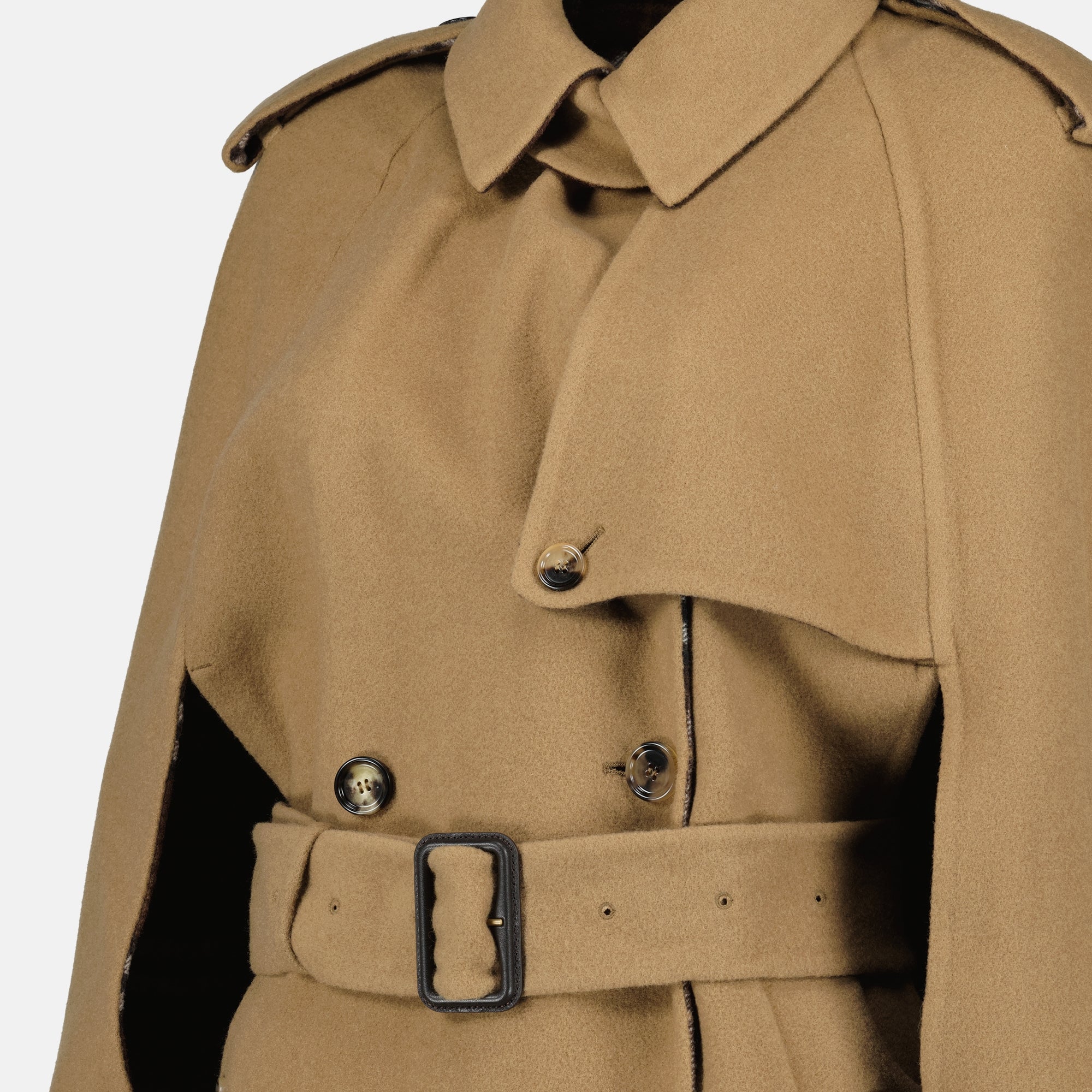 Burberry Belmont Cape, brown wool cape, luxury outerwear, Autumn-Winter 2025, designer women's cape