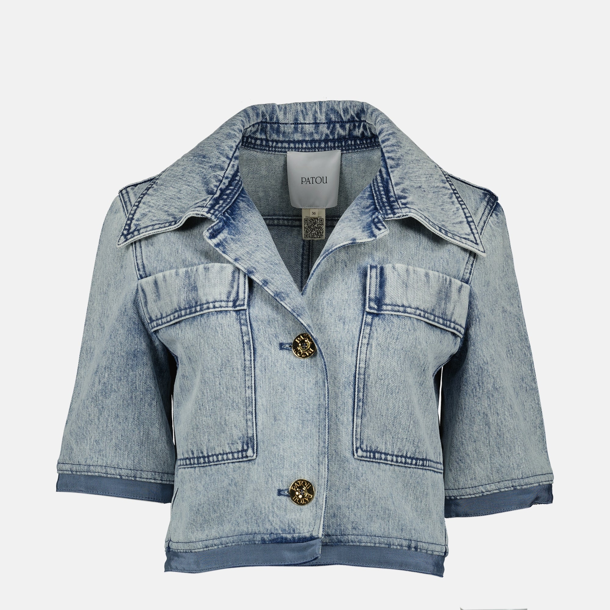 Image of Blue Denim Jacket by Patou for Women - Season Spring-Summer 2026 - Front View