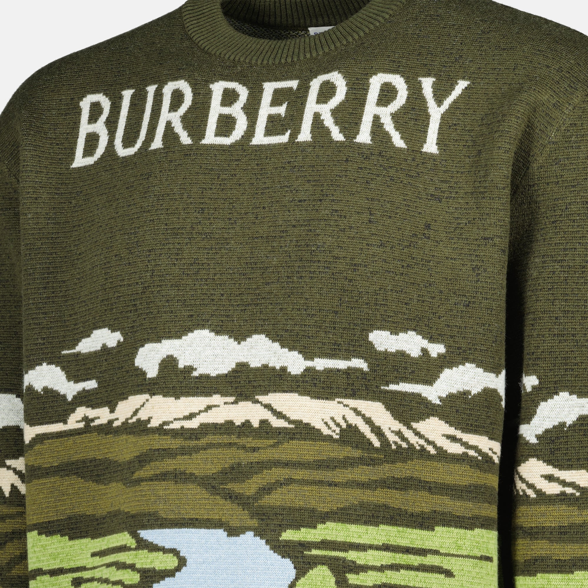 Khaki Wool Landscape Sweater - Burberry - Men | WE IN STYLE