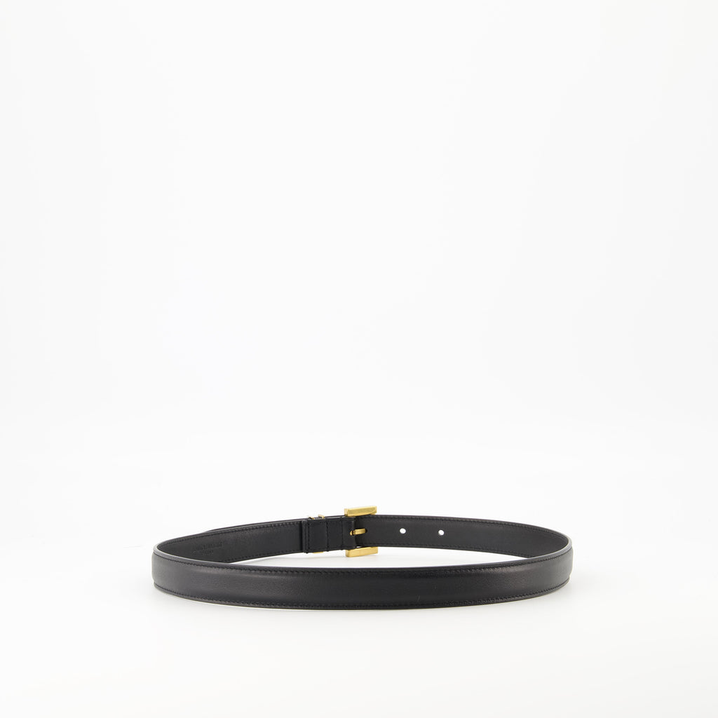 black slim belt, Cassandre belt, elegant belt, adjustable belt, leather accessory