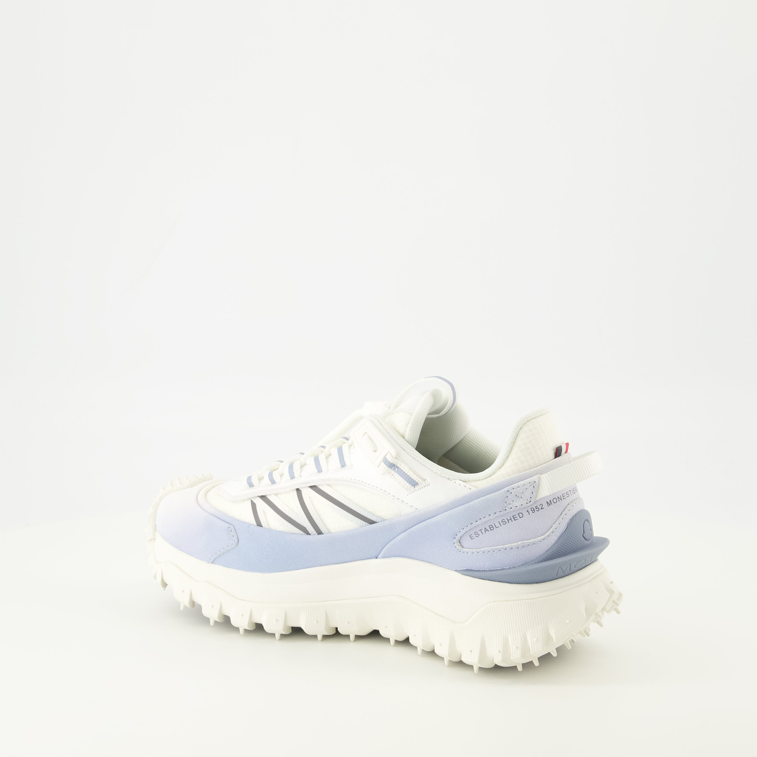 Image of Trailgrip Blue Sneakers by Moncler for Women - Season Spring-Summer 2026 - Back Right Three-Quarter View