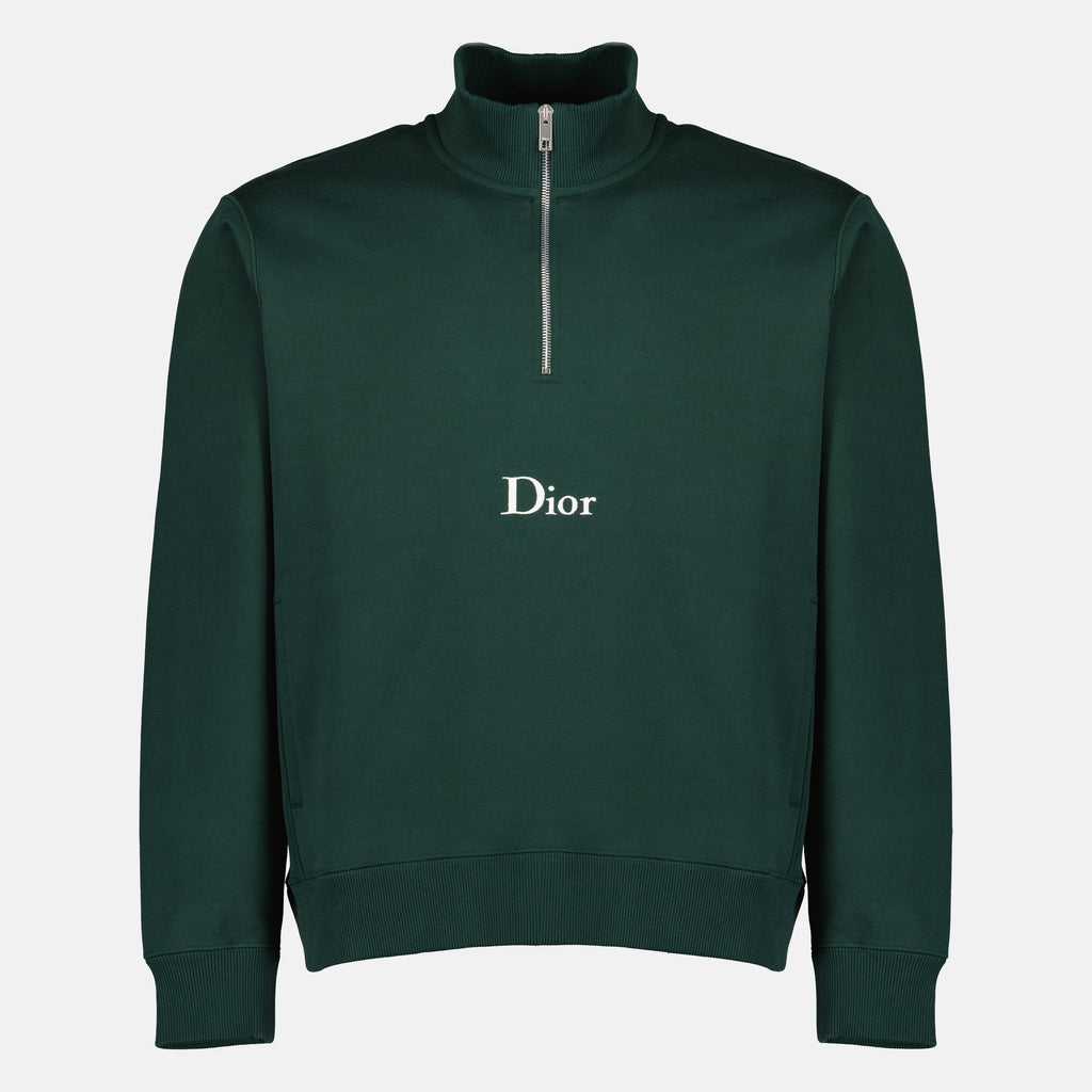 Cotton Fleece Zip Collar Sweater