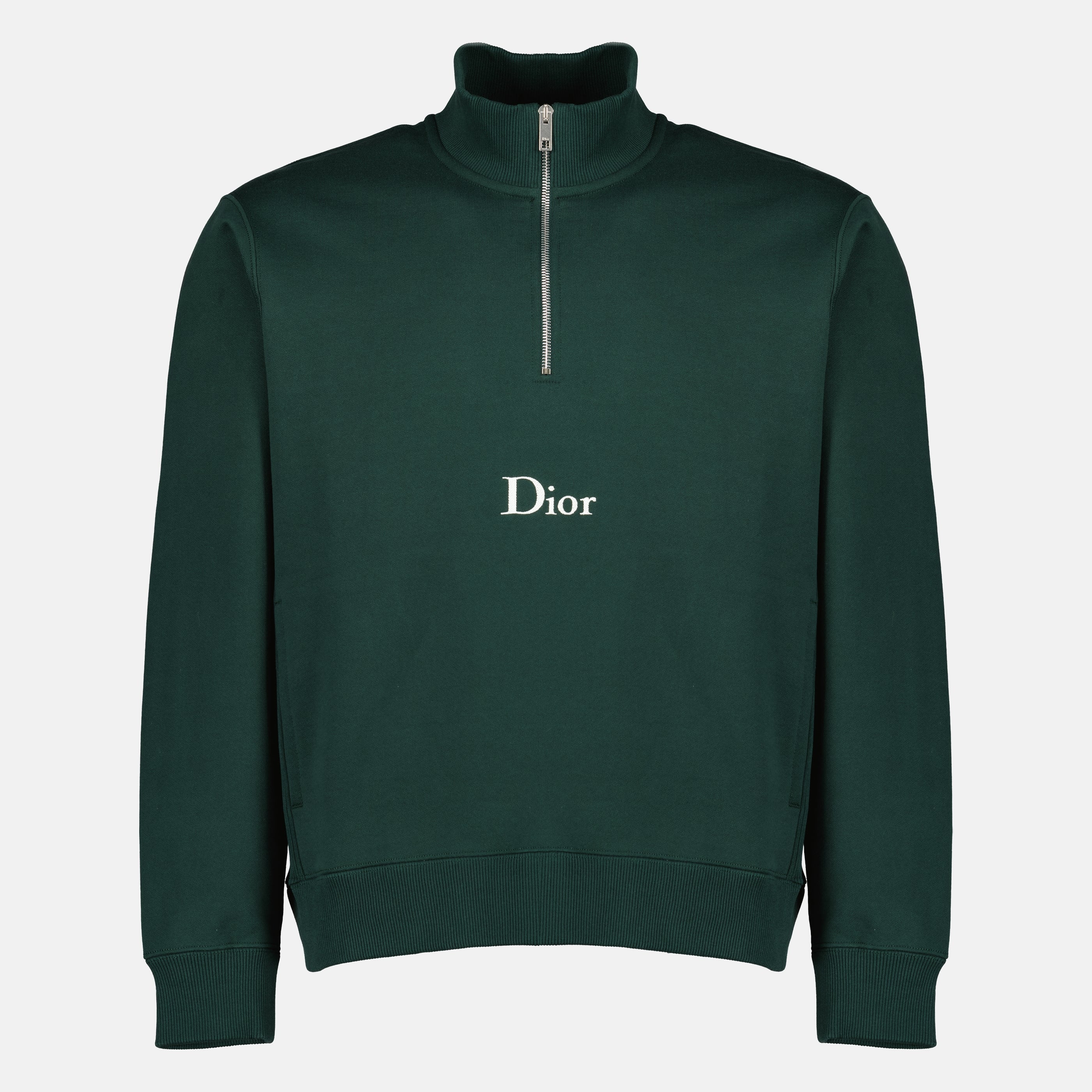 Cotton Fleece Zip Collar Sweater