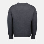 Ami de Coeur cardigan, Ami Paris, wool cardigan, dark gray cardigan, unisex sweater