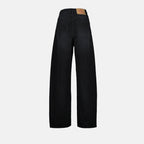 Imagen de jeans de mezclilla negra de pierna ancha de Prada para mujeres - Temporada Primavera-Verano 2025 - Vista detallada del producto 1