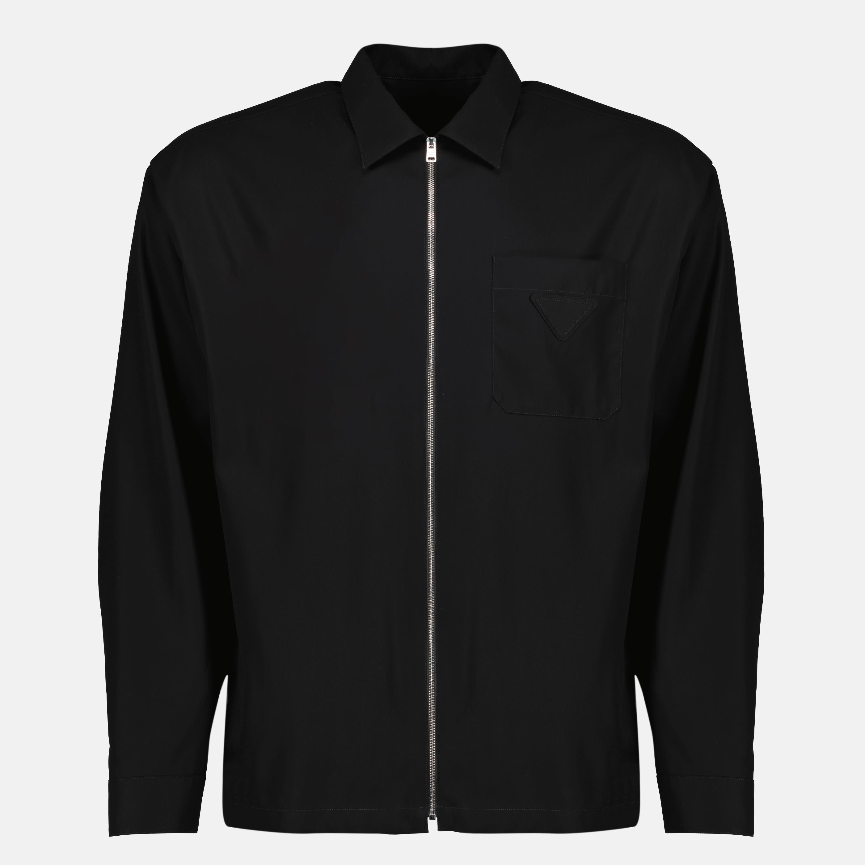 Image of Zipped Shirt Jacket by Prada for Men - Season Spring-Summer 2026 - Front View