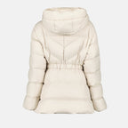 Moncler jacket, cinched down jacket, white jacket, adjustable waist jacket, women's winter jacket