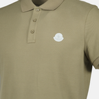 green polo shirt, Moncler polo, classic collar shirt, pique cotton polo, summer essentials
