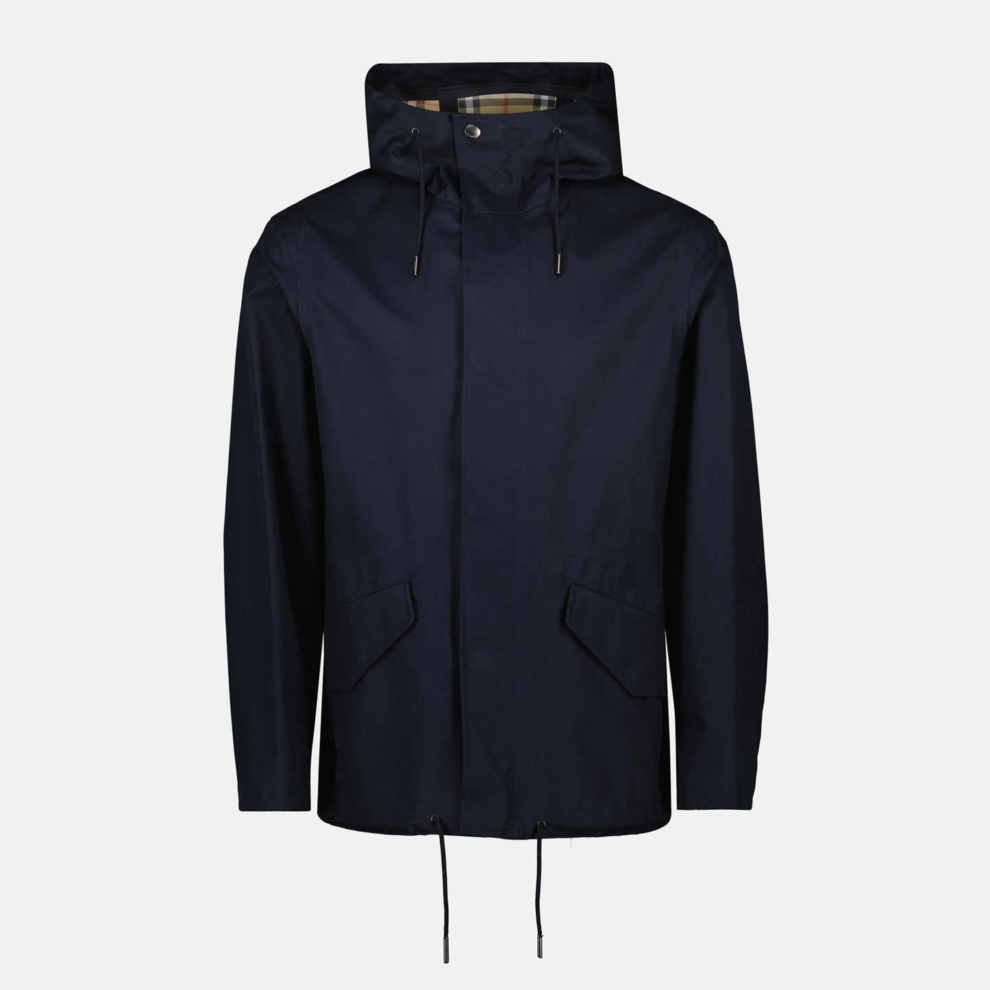 Burberry parka, navy parka, cotton gabardine, Burberry Check lining, Autumn-Winter collection