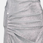 Imagem de Vestido Drapado em Lurex Prateado com Mangas Curtas da Rabanne para Mulheres - Temporada Outono-Inverno 2024 - Vista Detalhe 5