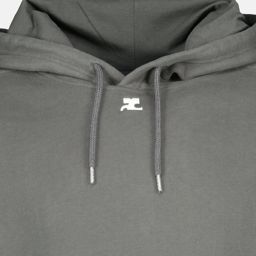 Image de l'article Sweat à capuche oversize gris de la marque Courrèges pour Homme - Saison Printemps-Été 2026 - Vue détaillée_1