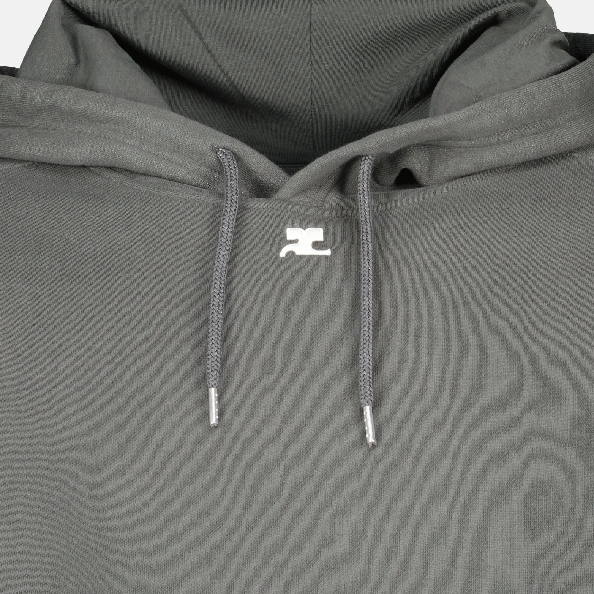 Image de l'article Sweat à capuche oversize gris de la marque Courrèges pour Homme - Saison Printemps-Été 2026 - Vue détaillée_1