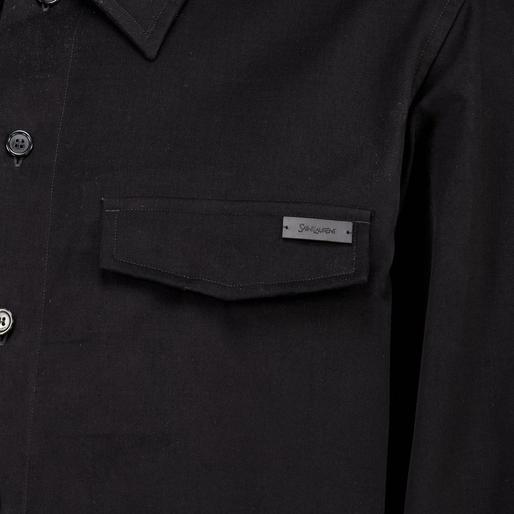 Schwarzes Overshirt aus Baumwolle