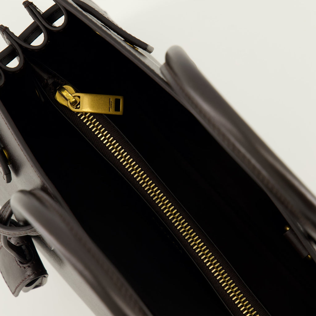 Brown Day Bag, Saint Laurent Bag, Leather Handbag, Chic Accessories, Fashionable Tote