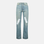 Image of Denim Patchwork Jeans by Mm6 for Women - Season Spring-Summer 2025 - Front View