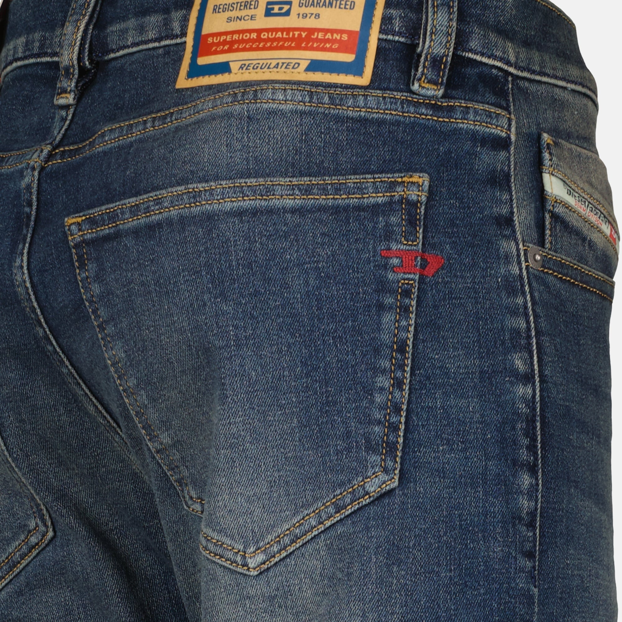 Diesel jeans, affordable denim, straight cut jeans, faded blue jeans, high waist denim