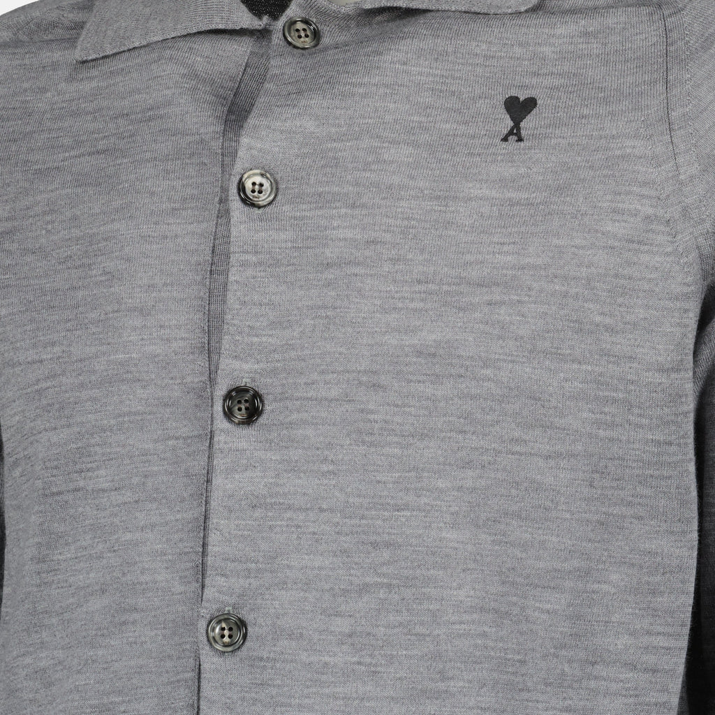 Grey Cardigan in Wool